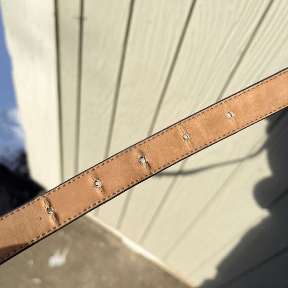 Vintage 1988 Ritz Collection Purple Leather Belt with Gold Buckle - Size M - Picture 6 of 7